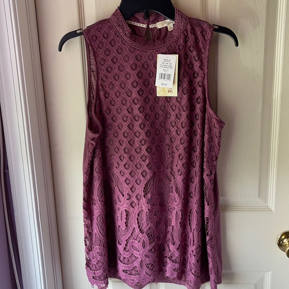 Rewind top size Xl, mauve, sleeveless, NWT